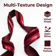 Elegant Red Satin Ribbon Trio Set – Luxury Decorative Ribbon Bundle for Fashion, Gift Wrapping & Event Styling