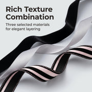 Elegant Black Velvet & Pink Satin Ribbon Trio Set – Luxury Lace Trim Decorative Ribbon Bundle for Fashion & Gift Styling