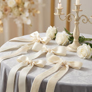 Elegant Cream Satin Ribbon Trio Set – Butter Yellow, Soft Gold & Ivory Decorative Ribbons for Gift Wrapping, Fashion Styling & Luxury DIY Crafts