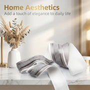 Elegant Cream & Grey Ribbon Trio Set – Luxury Satin & Woven Decorative Ribbon Bundle for Fashion, Gift Wrapping & Event Styling