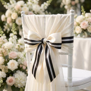 Elegant Cream Yellow & Black Lace Satin Ribbon Trio Set – Luxury Decorative Ribbon Bundle for Fashion & Gift Styling
