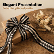 Elegant Black & Blush Pink Ribbon Trio Set – Luxury Satin, Grosgrain & Lace Decorative Ribbon Bundle