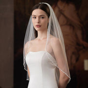 80cm single-layer premium bridal veil made of soft sheer tulle for elegant wedding looks