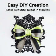 Elegant lace and satin ribbon DIY set with vintage-inspired lace detail and smooth satin finish for wedding and occasion styling