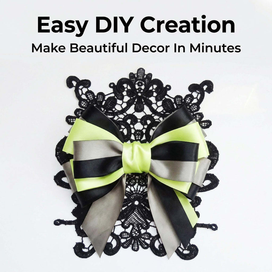 Elegant lace and satin ribbon DIY set with vintage-inspired lace detail and smooth satin finish for wedding and occasion styling