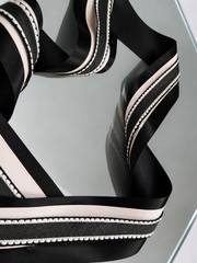 Elegant Black & Blush Pink Ribbon Trio Set – Luxury Satin, Grosgrain & Lace Decorative Ribbon Bundle