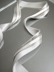 Elegant Silver & Grey Ribbon Trio Set – Luxury Satin & Woven Decorative Ribbon Bundle for Fashion & Gift Styling