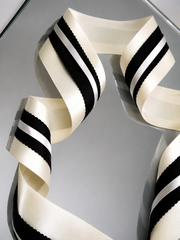 Elegant Cream Yellow & Black Lace Satin Ribbon Trio Set – Luxury Decorative Ribbon Bundle for Fashion & Gift Styling