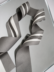 Elegant Grey & Cream Ribbon Trio Set – Luxury Grosgrain, Satin & Woven Decorative Ribbon Bundle for Fashion & Gift Styling