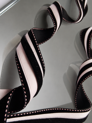 Elegant Black Velvet & Pink Satin Ribbon Trio Set – Luxury Lace Trim Decorative Ribbon Bundle for Fashion & Gift Styling