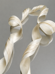 Elegant Cream Satin Ribbon Trio Set – Butter Yellow, Soft Gold & Ivory Decorative Ribbons for Gift Wrapping, Fashion Styling & Luxury DIY Crafts
