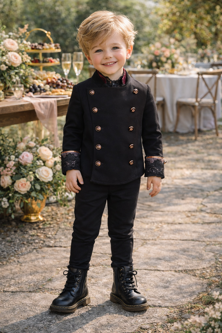 Boys Velvet Tails Tuxedo Blazer 3-12Y Slim Fit Formal party Jacket christmasBoys Velvet Tailcoat Tuxedo Blazer (3–12 Years) | Vintage Military Style Page Boy Jacket