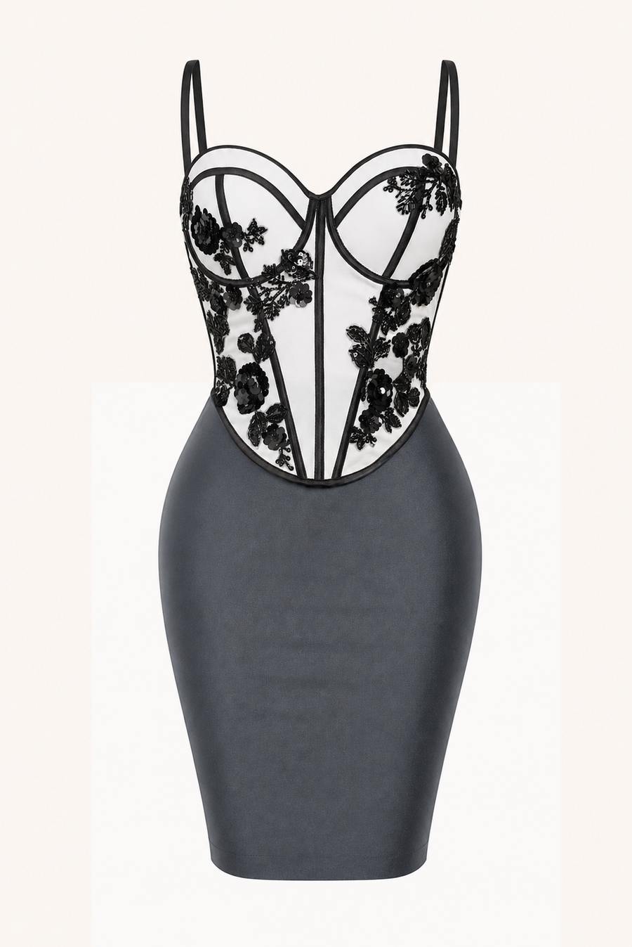 Sheer Embroidered Corset Top & High-Waist Pencil Skirt Set – Elegant Two-Piece Outfit for Work, Evening & Modern Feminine Styling