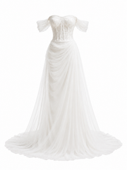 One Shoulder Light Wedding Dress New Forest Fairy Reception Outdoor Travel Photography Mermaid French Bridal Engagement Gown