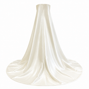 Ivory Satin Floral Appliqué Strapless Gown - Minimalist Couture A-Line Wedding Dress