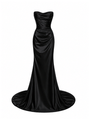Ivory satin draped elegant wedding guest dress with minimalist bridal maxi gown and smooth sculpted silhouette