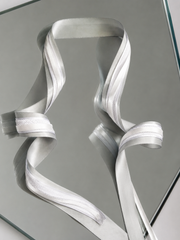 Elegant Silver & White Ribbon Trio Set – Luxury Satin & Woven Decorative Ribbon Bundle for Fashion & Gift Styling