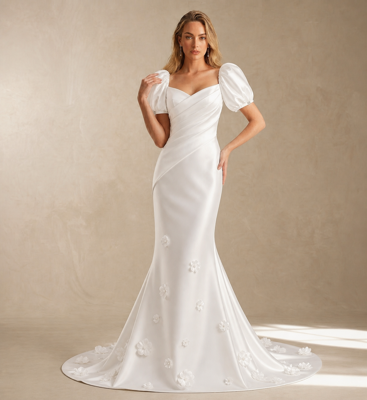 Postmodern Vintage Elegance - Sculpted Satin with a Bold Feminine Silhouette