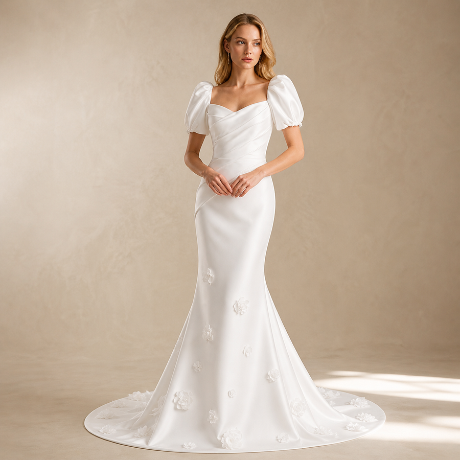 Postmodern Vintage Elegance - Sculpted Satin with a Bold Feminine Silhouette