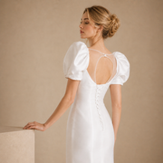 Postmodern Vintage Elegance - Sculpted Satin with a Bold Feminine Silhouette