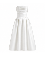 Strapless Draped Midi Dress - Effortless Elegance in Motion