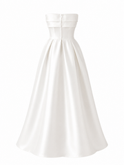 Minimalist Satin Strapless A-Line Gown - Modern Couture Evening Dress