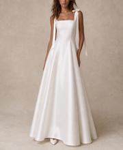 Midnight Ribbon Couture Gown - Elegant Satin Black Evening Dress