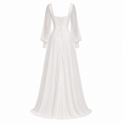 Celestia Whisper Bridal Gown - Minimalist Flowing Long Sleeve Wedding Dress