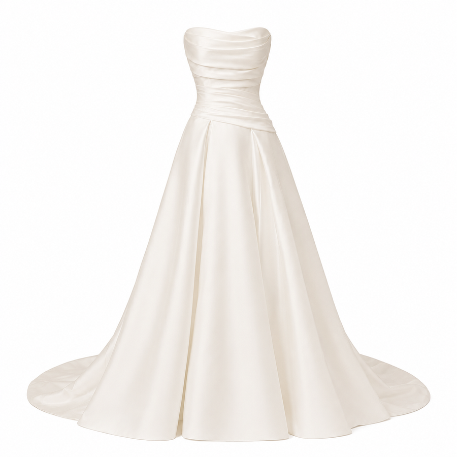 Whisper of Ivory – Sculpted Satin Bridal Gown