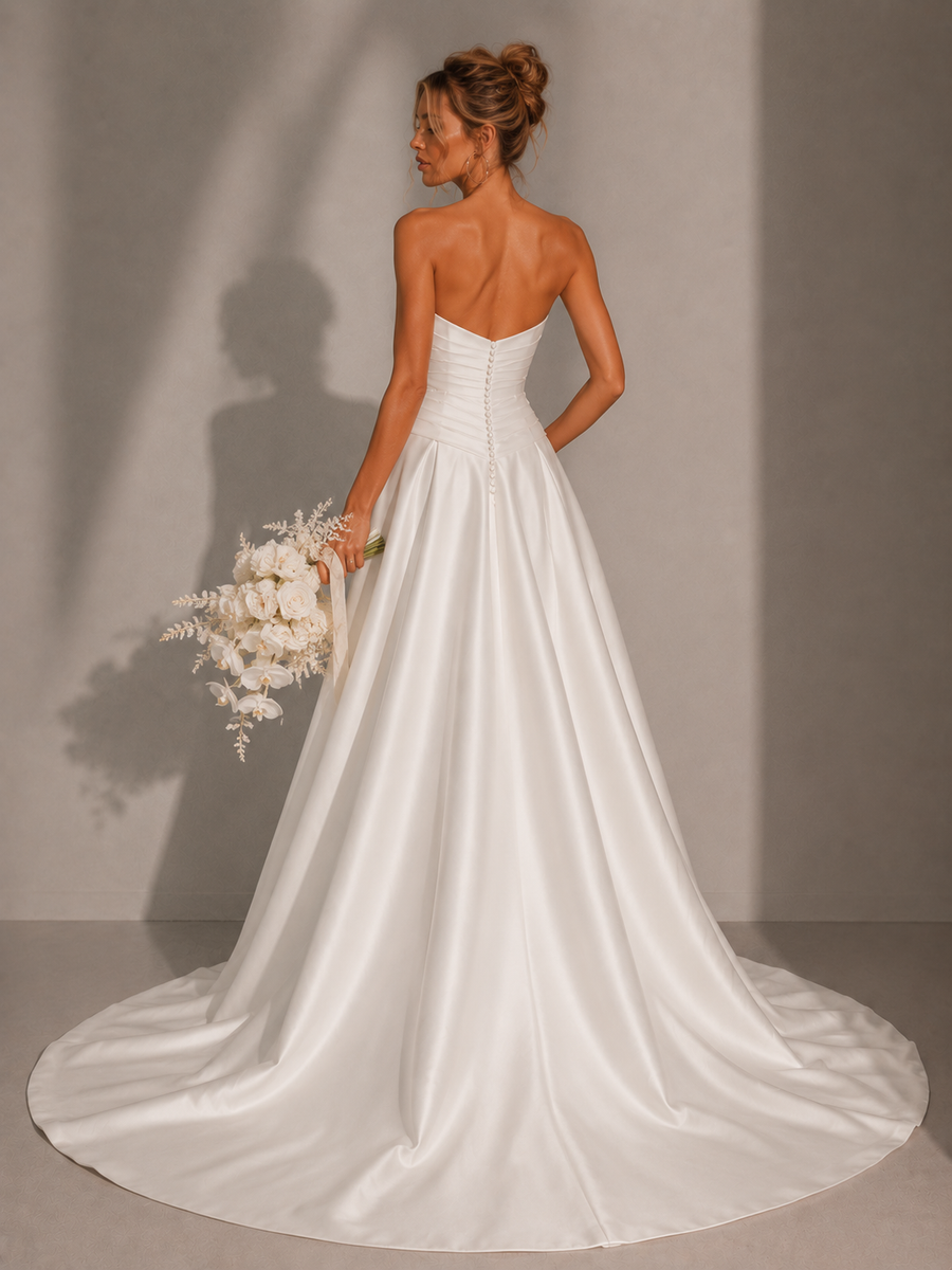 Whisper of Ivory – Sculpted Satin Bridal Gown