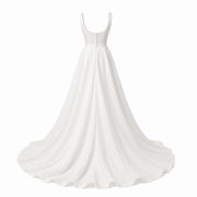 Étoile Lumière Bridal Gown - Minimalist Satin Bodice Chiffon Wedding Dress