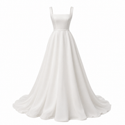 Étoile Lumière Bridal Gown - Minimalist Satin Bodice Chiffon Wedding Dress