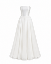 Celestia Whisper Backless Bridal Gown - Floating Chiffon Corset Wedding Dress
