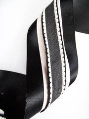 Elegant Black & Blush Pink Ribbon Trio Set – Luxury Satin, Grosgrain & Lace Decorative Ribbon Bundle