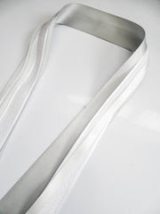 Elegant Silver & White Ribbon Trio Set – Luxury Satin & Woven Decorative Ribbon Bundle for Fashion & Gift Styling