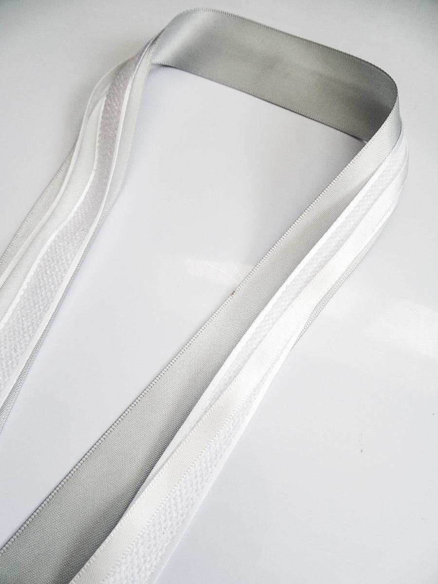 Elegant Silver & White Ribbon Trio Set – Luxury Satin & Woven Decorative Ribbon Bundle for Fashion & Gift Styling