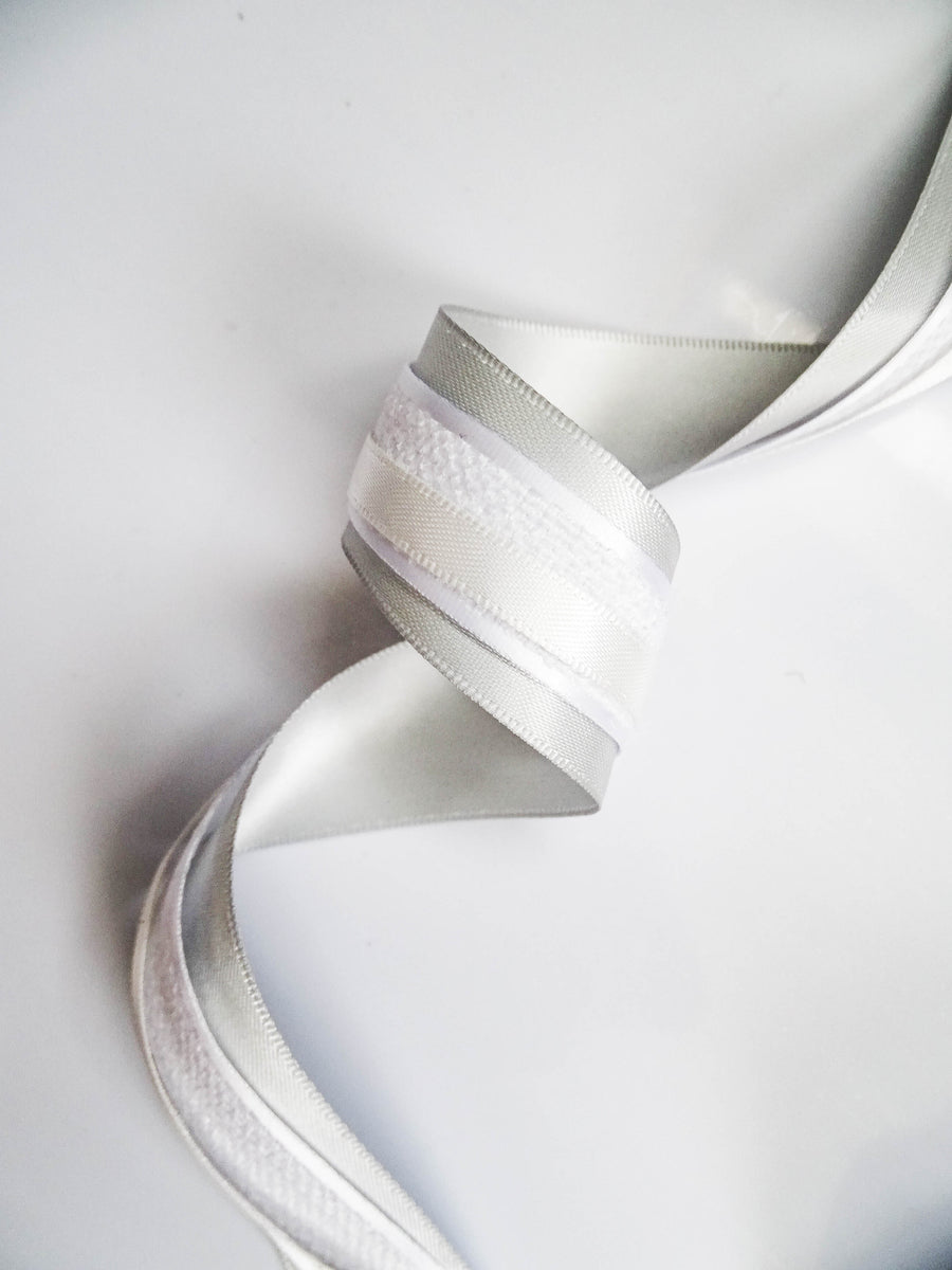 Elegant Silver & White Ribbon Trio Set – Luxury Satin & Woven Decorative Ribbon Bundle for Fashion & Gift Styling