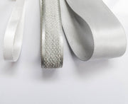Elegant Silver & Grey Ribbon Trio Set – Luxury Satin & Woven Decorative Ribbon Bundle for Fashion & Gift Styling
