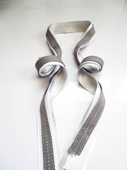Elegant Silver, White & Grey Ribbon Trio Set – Luxury Satin, Woven & Grosgrain Decorative Ribbon Bundle