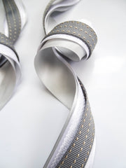 Elegant Silver, White & Grey Ribbon Trio Set – Luxury Satin, Woven & Grosgrain Decorative Ribbon Bundle
