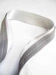 Elegant Silver, White & Grey Ribbon Trio Set – Luxury Satin, Woven & Grosgrain Decorative Ribbon Bundle