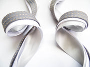 Elegant Silver, White & Grey Ribbon Trio Set – Luxury Satin, Woven & Grosgrain Decorative Ribbon Bundle