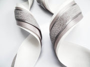 Elegant Cream & Grey Ribbon Trio Set – Luxury Satin & Woven Decorative Ribbon Bundle for Fashion, Gift Wrapping & Event Styling