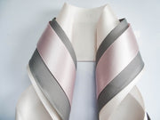 Elegant Cream, Grey & Pink Satin Ribbon Trio Set – Luxury Decorative Ribbon Bundle for Fashion & Gift Styling