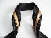 Elegant Black & Gold Ribbon Trio Set – Luxury Satin, Grosgrain & Metallic Decorative Ribbon Bundle for Fashion & Gift Styling