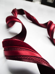 Elegant Red Satin Ribbon Trio Set – Luxury Decorative Ribbon Bundle for Fashion, Gift Wrapping & Event Styling