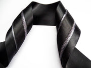 Elegant Black & Charcoal Ribbon Trio Set – Luxury Satin & Woven Decorative Ribbon Bundle for Fashion, Gift Wrapping & Event Styling