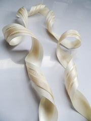 Elegant Cream Satin Ribbon Trio Set – Butter Yellow, Soft Gold & Ivory Decorative Ribbons for Gift Wrapping, Fashion Styling & Luxury DIY Crafts