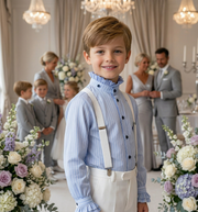 Boys Vintage Light Blue Shirt with Removable Collar (4–14 Years) | Smart Casual & Formal Top