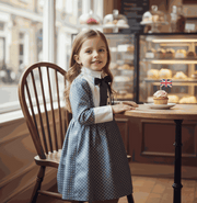 Girls vintage black swing dress A-line for ages 3-5 years, elegant and high quality